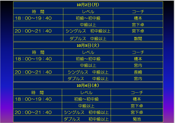 ナイタースペシャルレッスン２